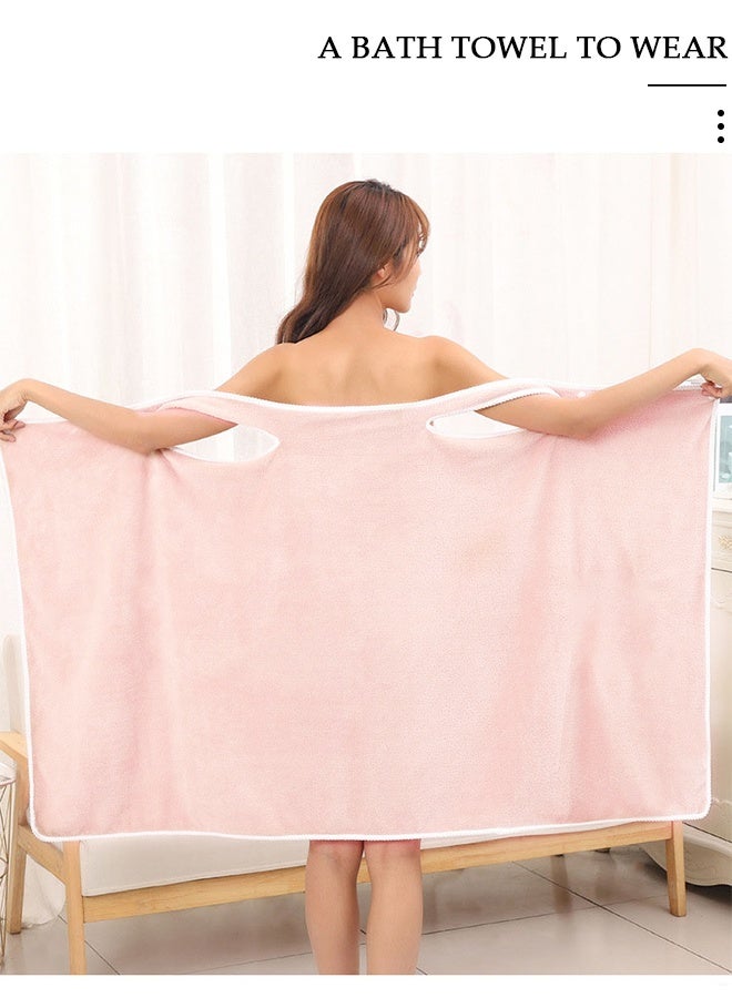 DUNISO Women's Bath Robe, Off Shoulder Wearable Bath Towel Quick Dry Lightweight Highly Water Absorbent Beach Spa Gym Bathrobes Slip Dress Bathing Shower Cover Up Tube Dress Nightwear Sleeping Robe - Image 5
