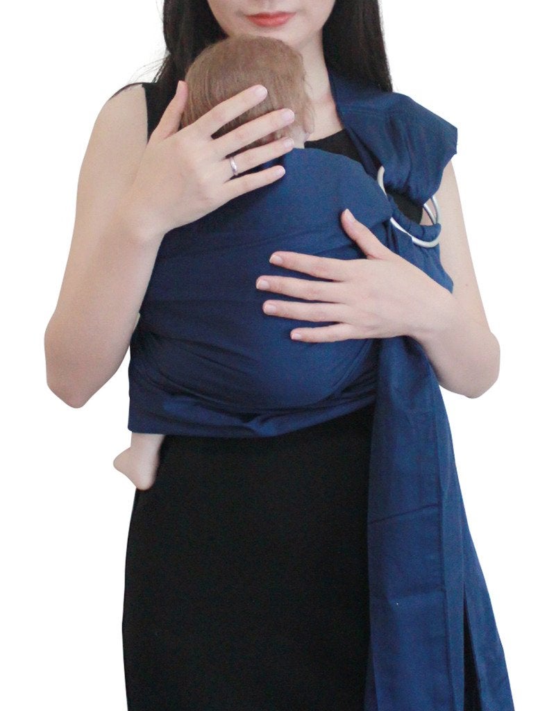 Vlokup Ring Sling Baby Carrier Soft Cotton Baby Sling Carrier Newborn to Toddler Baby Wrap Carrier for Plus Size Parents Perfect Shower Gift Black