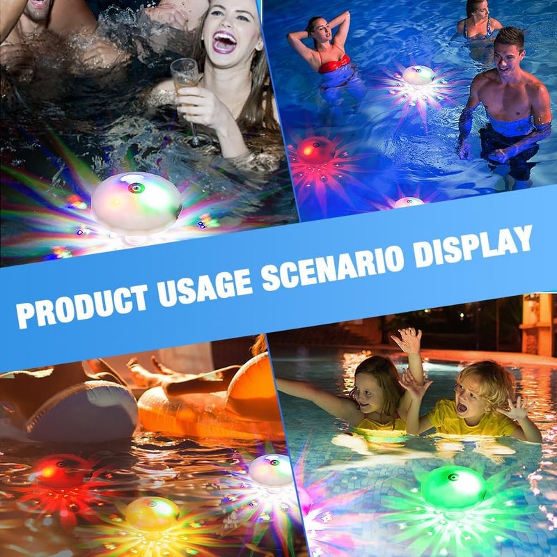 Rechargeable Floating RGB Pool Light, 8 Modes, Waterproof Diamond Lamp - Image 5