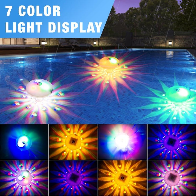 Rechargeable Floating RGB Pool Light, 8 Modes, Waterproof Diamond Lamp - Image 2