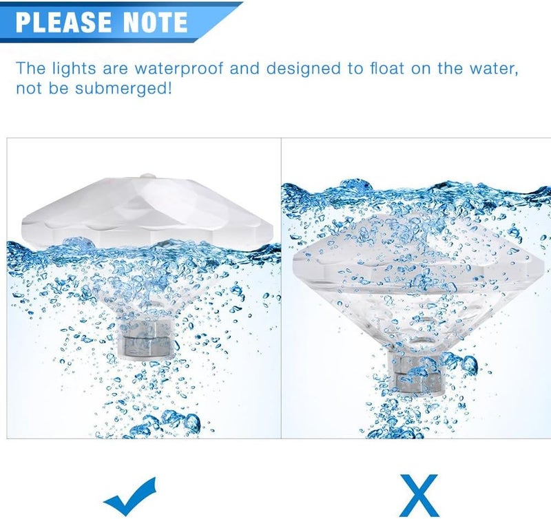 Rechargeable Floating RGB Pool Light, 8 Modes, Waterproof Diamond Lamp - Image 3