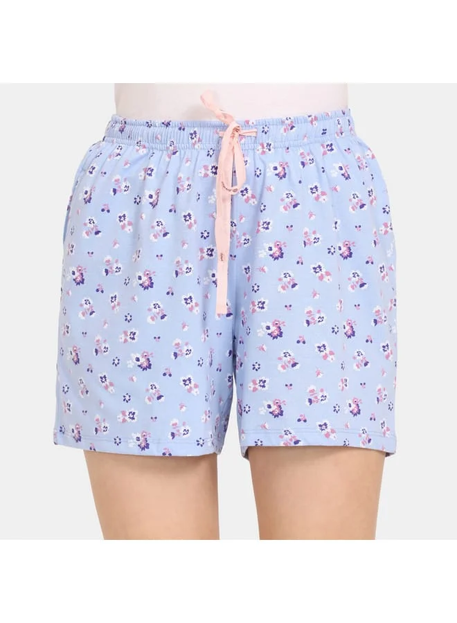 zivame Set of 2 - Zivame Floral Print Shorts with Drawstring Closure
