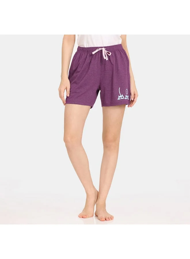 zivame Set of 2 - Zivame Floral Print Shorts with Drawstring Closure
