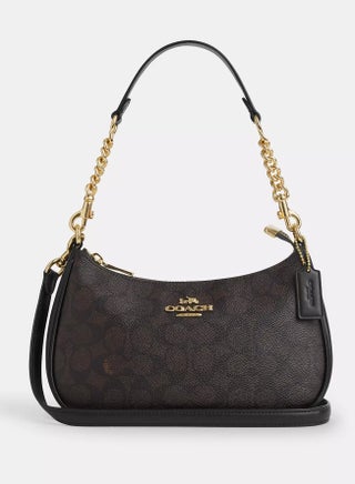 Coach Teri Women's Shoulder Bag In Signature Canvas, Women's Hand Bag, Women's Hobo Bag, Women's Tote Bag, Women's Travel Bag, Walnut- Black 24cm - pzsku/ZA2E626A77C17E75F9501Z/45/1748095245/d793e146-e3cd-470d-9cfb-aa8fae8aa4ee