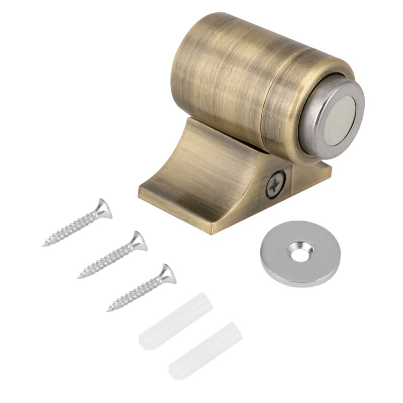 Magnetic Door Stopper: Zinc Alloy, Heavy Duty, Strong 70Lbs Suction, Noise-Reducing Industrial Spring, Stable Triangle Base - Removable Fixed Piece for Home Improvement Hardware - Image 1