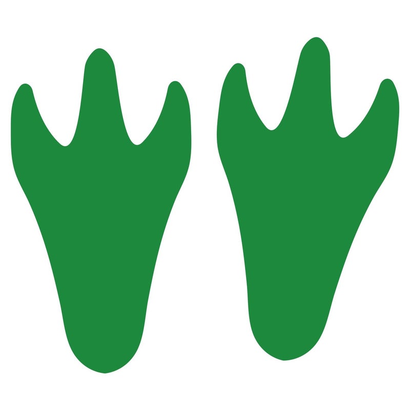 LiteMark Grass Green Permanent Dinosaur Track Floor Footprint Stickers - Pack of 12 - Image 1