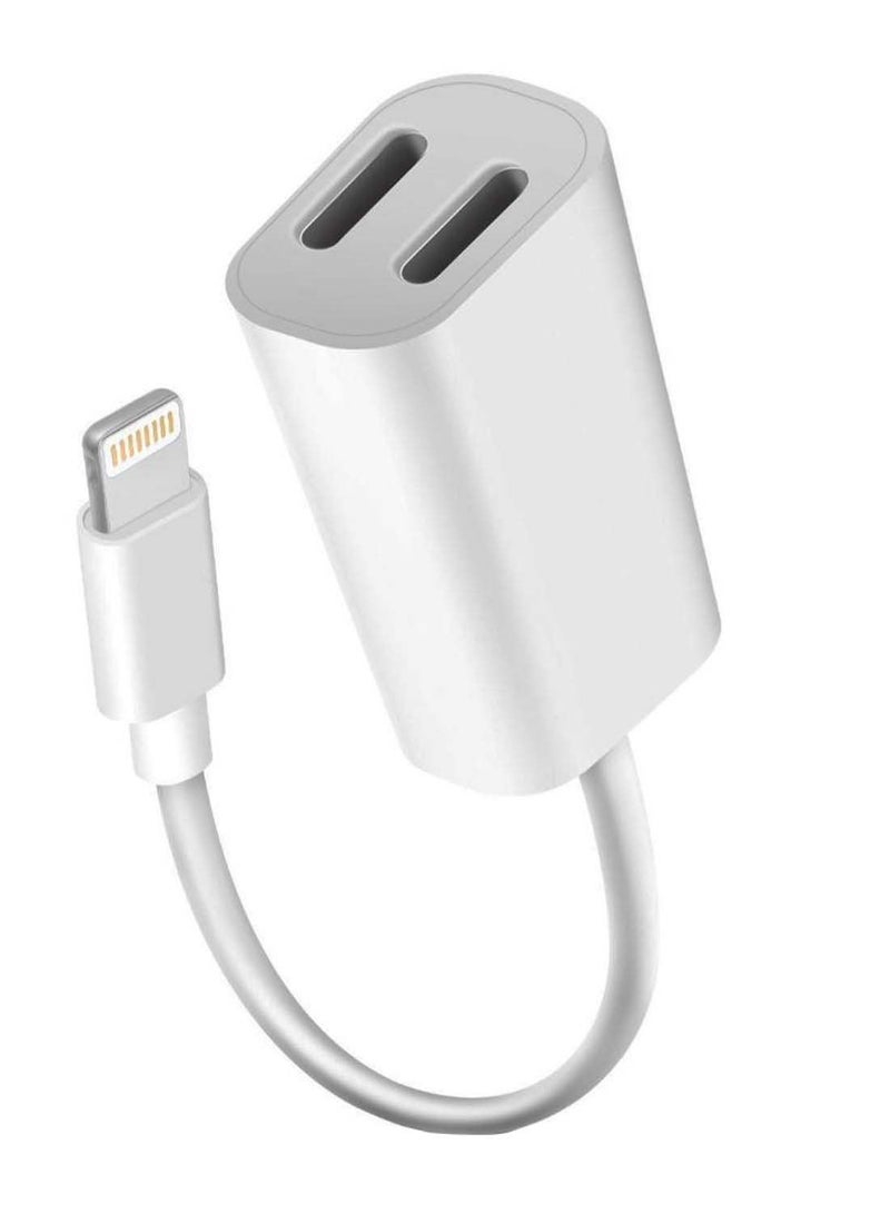 NIBEMINENT Dual Splitter Lightning Cable Adapter White  - Image 3