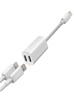 NIBEMINENT Dual Splitter Lightning Cable Adapter White  - Image 2