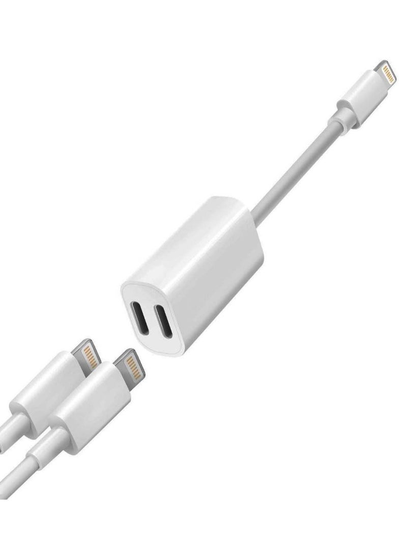 NIBEMINENT Dual Splitter Lightning Cable Adapter White  - Image 2