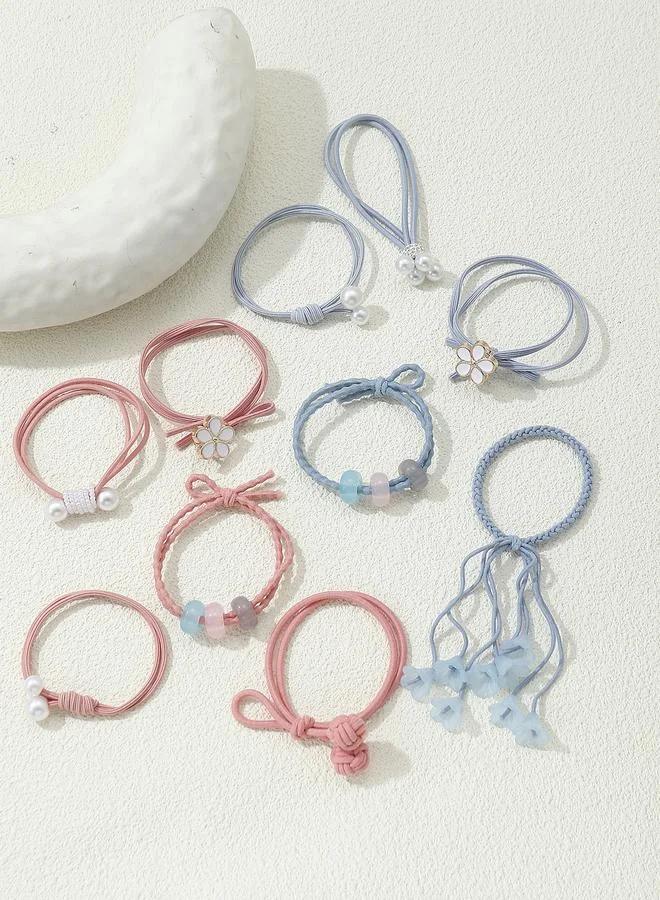 Take Two Set of 10 - Pearl Detail Hair Ties
