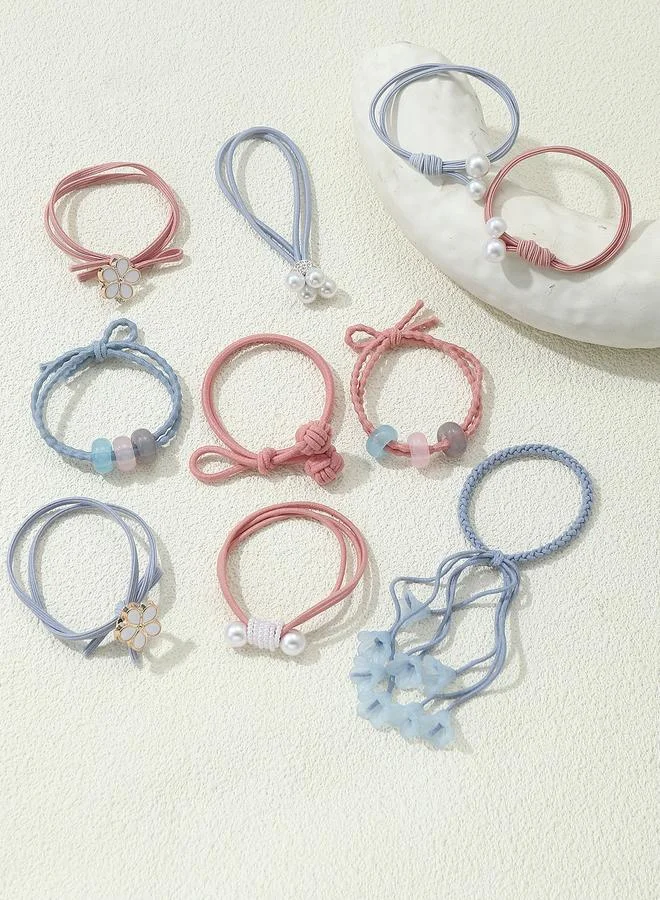 Take Two Set of 10 - Pearl Detail Hair Ties