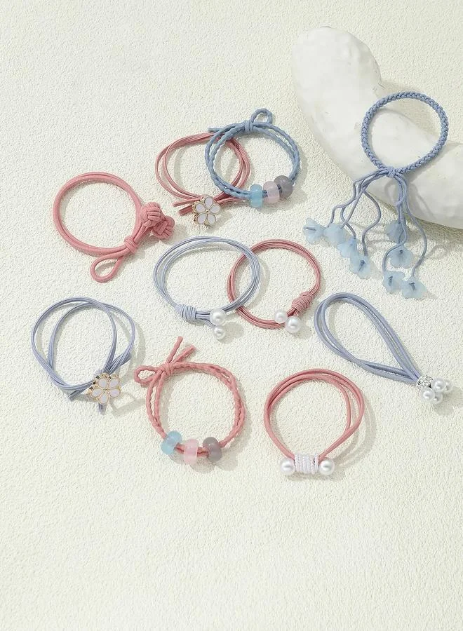 Take Two  Set of 10 - Pearl Detail Hair Ties for Women | Best Price UAE