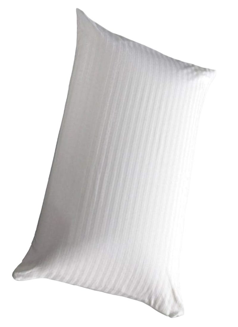 Blueberry Soft Bed Pillow Stripe Fabric White 50X90cm Made in Uae - Image 1