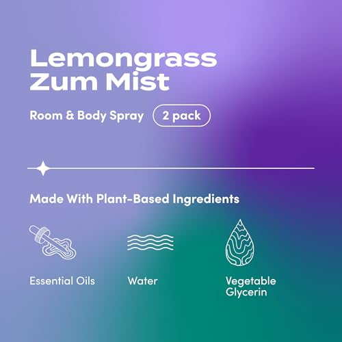 ZUM Indigo Wild Zum Mist Room & Body Spray - Aromatherapy Essential Oil Spray - Natural Body Mist & Room Spray - Lemongrass Scent - 4 fl oz (2 Pack) - Image 2