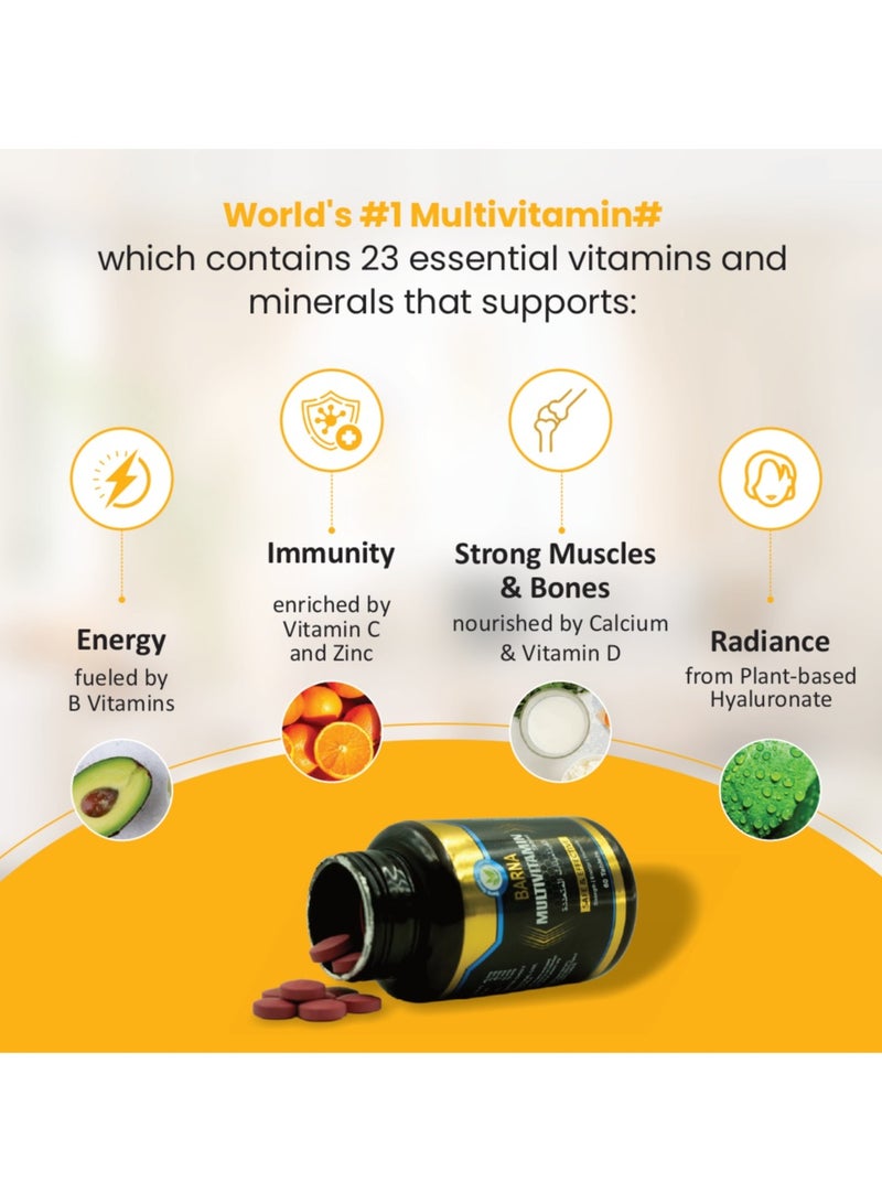 BARNA Multivitamin Tablet Safe and Effective - Strength/Energy/Immunity - 60 Tablet - Image 2