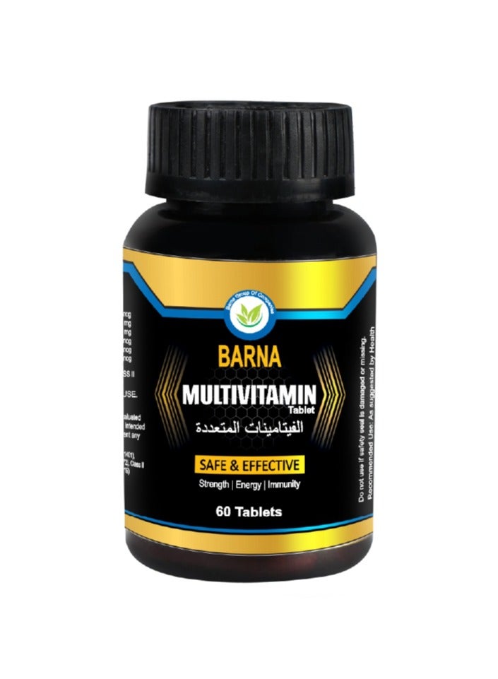 BARNA Multivitamin Tablet Safe and Effective - Strength/Energy/Immunity - 60 Tablet - Image 1