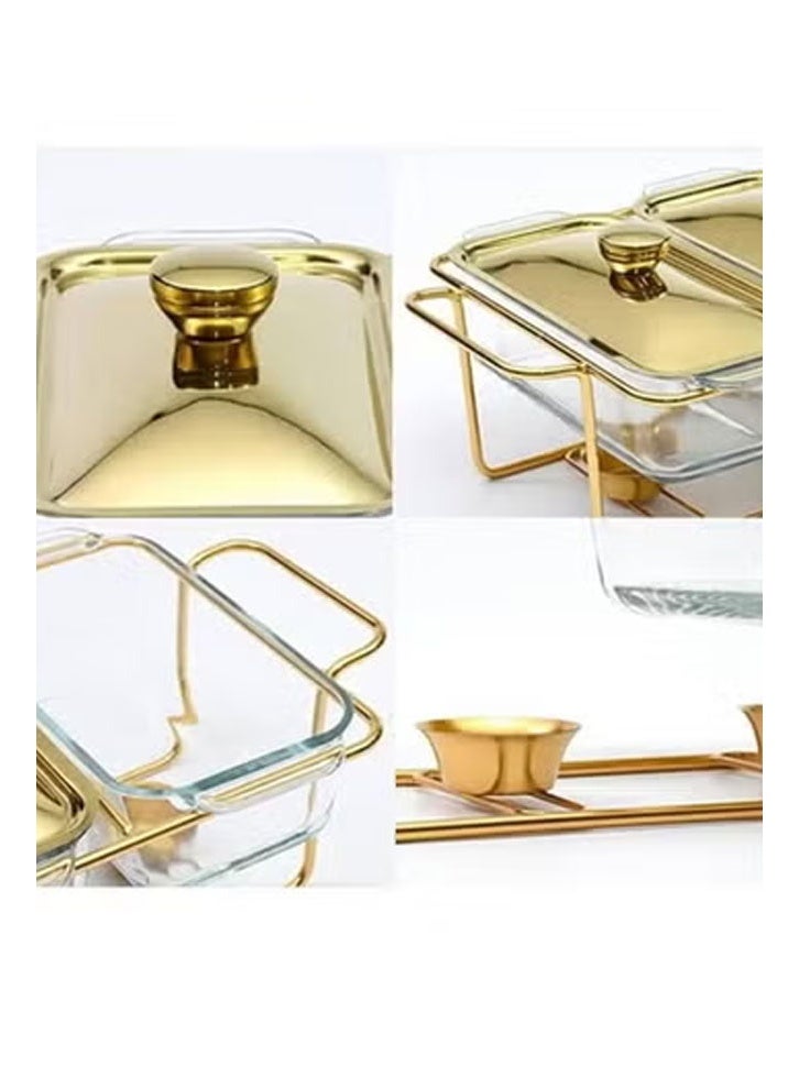 كيكي مجموعة أنيقة من الزجاج والذهب لحفظ التوابل مع ثلاث حاويات بأغطية - Image 3