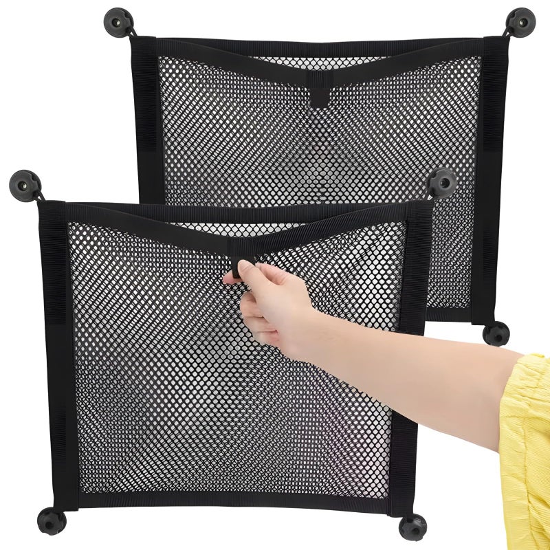 2 Pcs Elastic Cargo Nets 9.8 X 13.8 in Small Mesh for Car Trunk Organization - Image 2