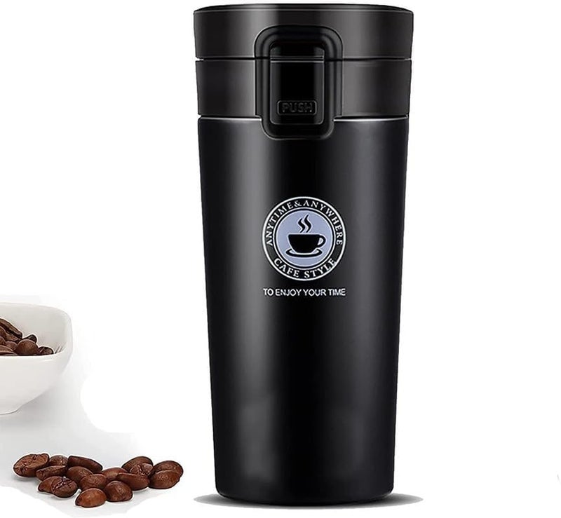 GABANIZ GABANIZ Coffee Mug with Lid Hot Insulated Stainless Steel Coffee Cup Double Wall Plastic Inner Vacuum Travel Tumbler Cup with Handle Reusable Thermal Mug with Flip Lid  - Image 1