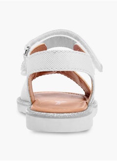 Barefeet Girls Bow Embellished Flat Sandals with Hook and Loop Closure  - Image 4