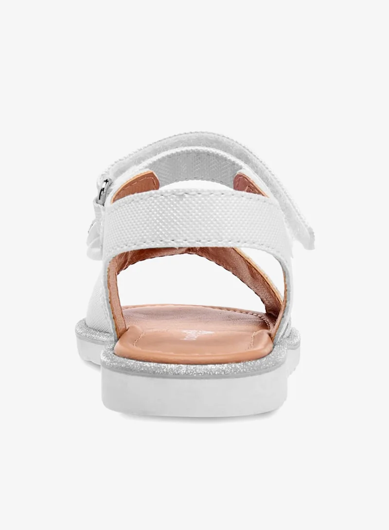 Barefeet Girls Bow Embellished Flat Sandals with Hook and Loop Closure Ramadan Collection