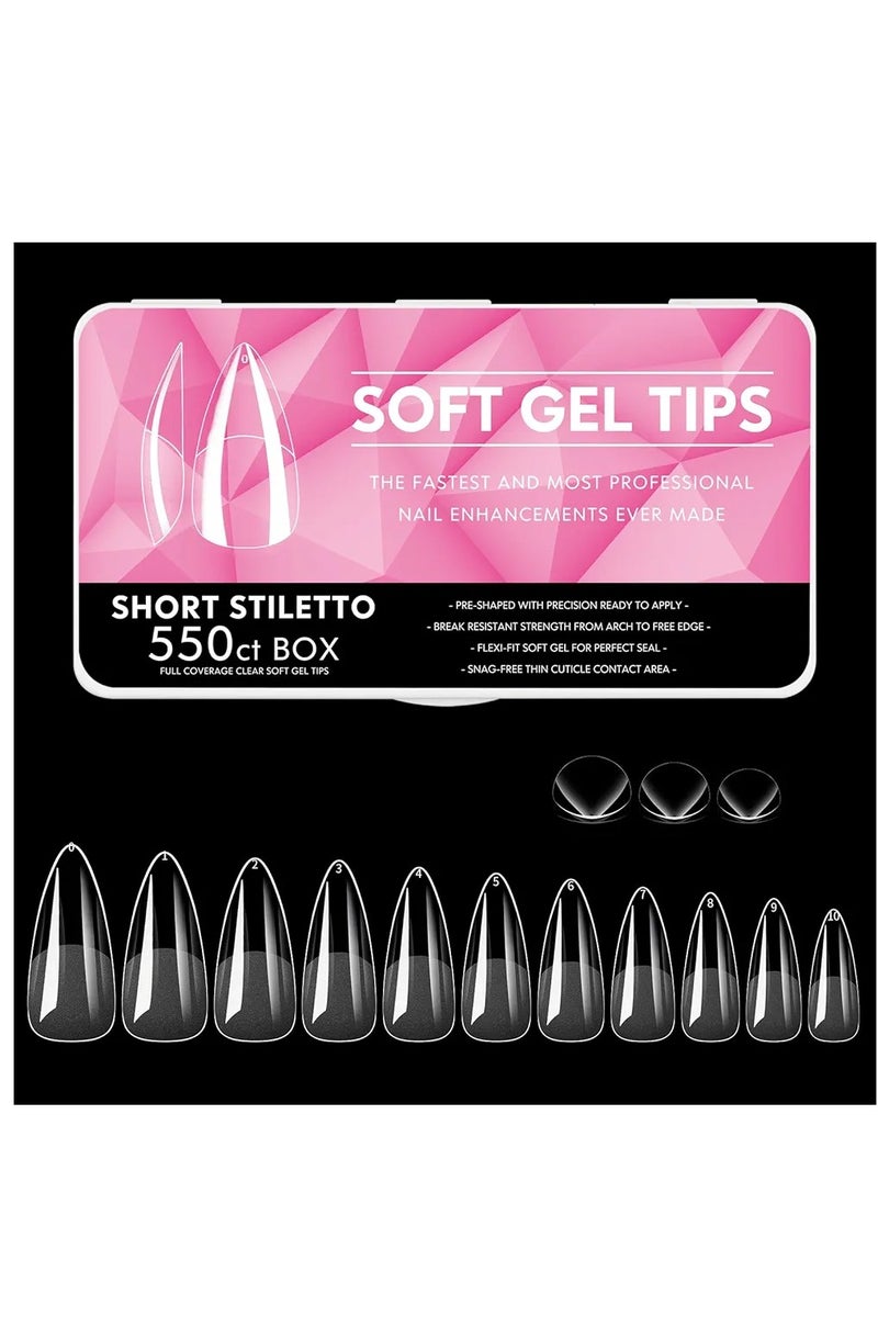 A box of 550 Soft Gel Tips. Full-coverage nails made of flexible gel, designed to enhance nails quickly and professionally. - Image 1