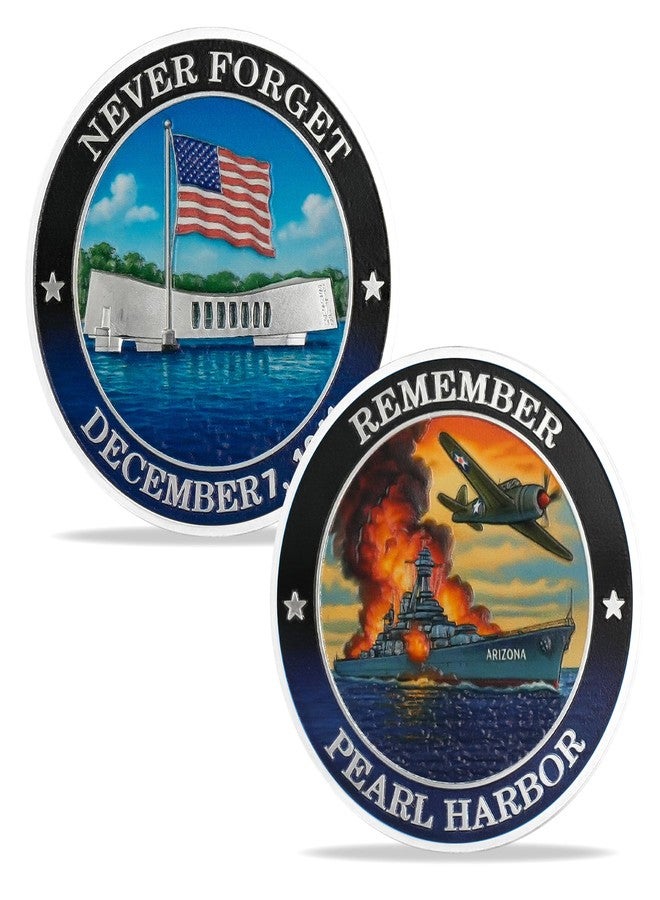 ASmileIndeep United States Pearl Harbor Memorial Coin - WWII History Commemorative Coin - December 7 1941 Tribute Collectible Souvenir Token Patriotic Gift - Image 1