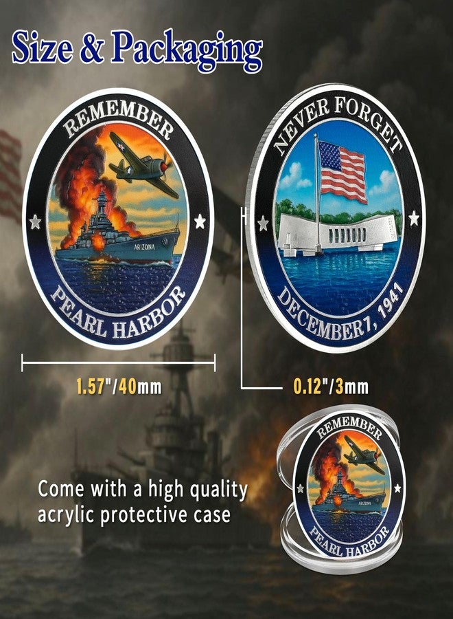 ASmileIndeep United States Pearl Harbor Memorial Coin - WWII History Commemorative Coin - December 7 1941 Tribute Collectible Souvenir Token Patriotic Gift - Image 5