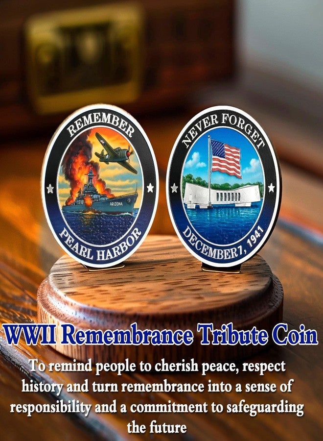 ASmileIndeep United States Pearl Harbor Memorial Coin - WWII History Commemorative Coin - December 7 1941 Tribute Collectible Souvenir Token Patriotic Gift - Image 4