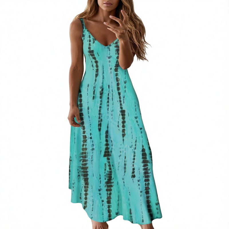 Summer Printed Maxi Dress with Spaghetti Straps - Image 2
