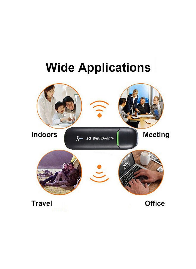 Generic - Mini USB 3G WiFi Hotspot 3G Mobile Router Mobile WiFi USB Dongle Wireless WCDMA Modems With SIM Card Slot(White) - Image 1