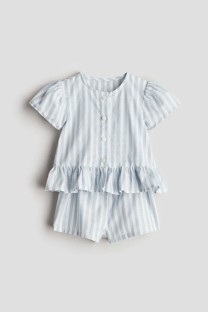 H&M 2-piece blouse and shorts set