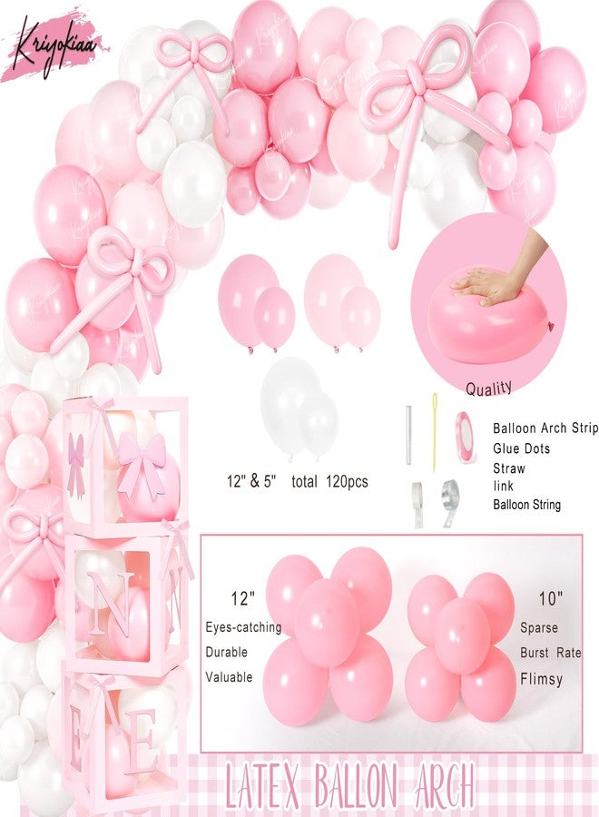 Kriyokiaa Bow 1st Birthday Decorations for Girl Coquette Pink Bow Party - Image 5