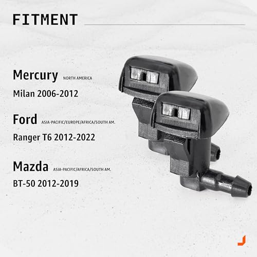 Click&Fit ClickFit Windshield Washer Nozzles compatible with Mercury Milan 20062012 Ford Ranger T6 PX 20122022 Mazda BT50 20122019 Wiper water spray jets kit replaces 8E5Z17603A 2pcs - Image 3