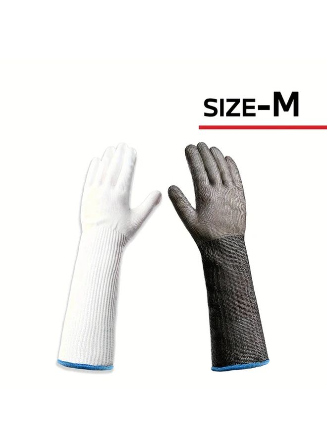Cut Resistant Steel Mesh Gloves Ambidextrous Ergonomic Fit Size XL - Image 3