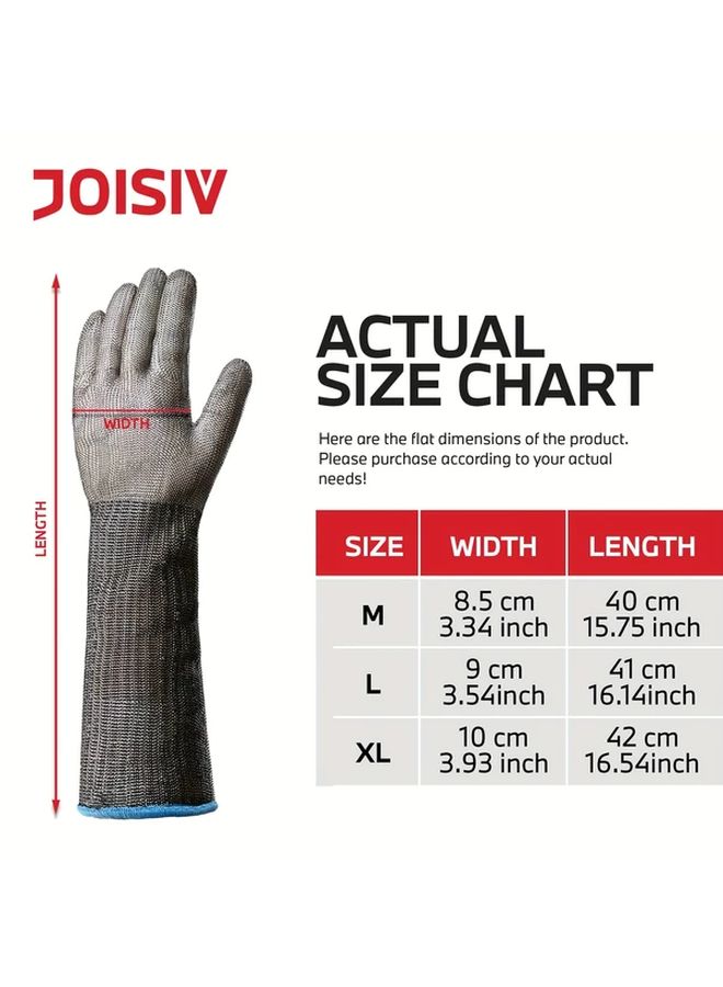 Cut Resistant Steel Mesh Gloves Ambidextrous Ergonomic Fit Size XL - Image 2
