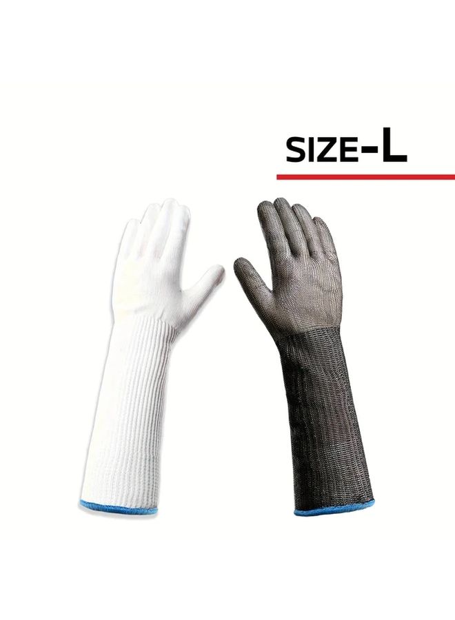 Cut Resistant Steel Mesh Gloves Ambidextrous Ergonomic Fit Size XL - Image 5
