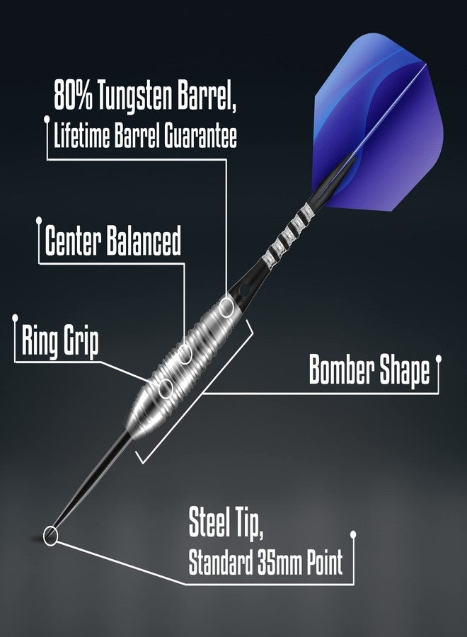 Shot! Darts Zen Budo Steel Tip Dart Set (23g/24g/26g) | 80% Tungsten Barrels | Center Balanced Bomber Shape | Perfect for Beginners | Handcrafted Darts with Flights | Metal Tip | Made in New Zealand - Image 5