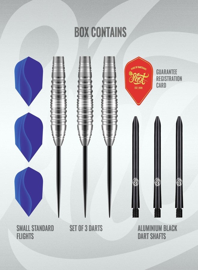 Shot! Darts Zen Budo Steel Tip Dart Set (23g/24g/26g) | 80% Tungsten Barrels | Center Balanced Bomber Shape | Perfect for Beginners | Handcrafted Darts with Flights | Metal Tip | Made in New Zealand - Image 3