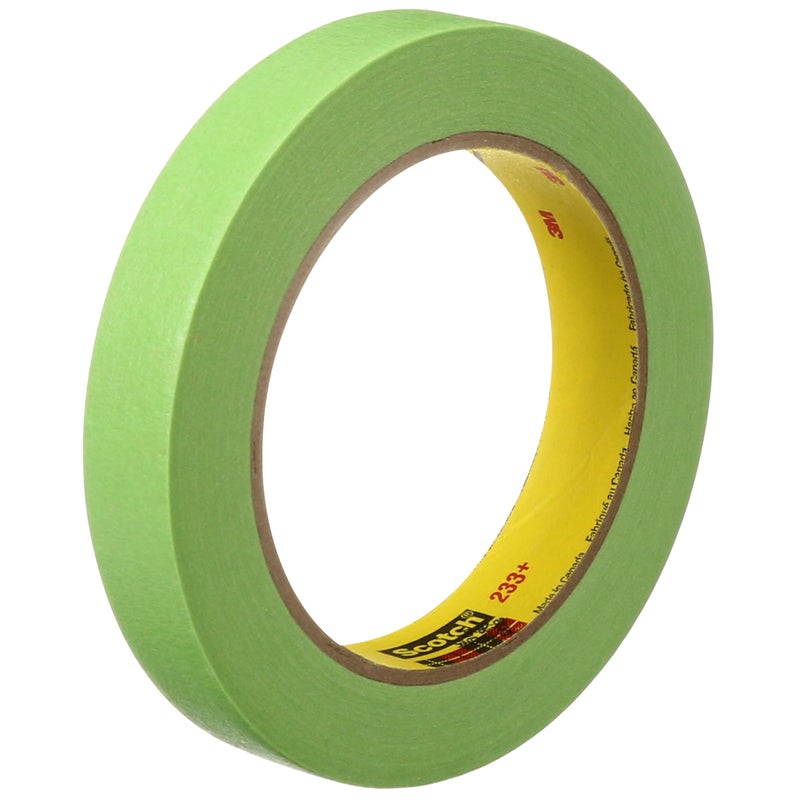3M Scotch Brand Performance Masking Tape 233 46334 Flexible Moisture Resistant Green Color 18 mm x 55 mm Automotive Masking Tape