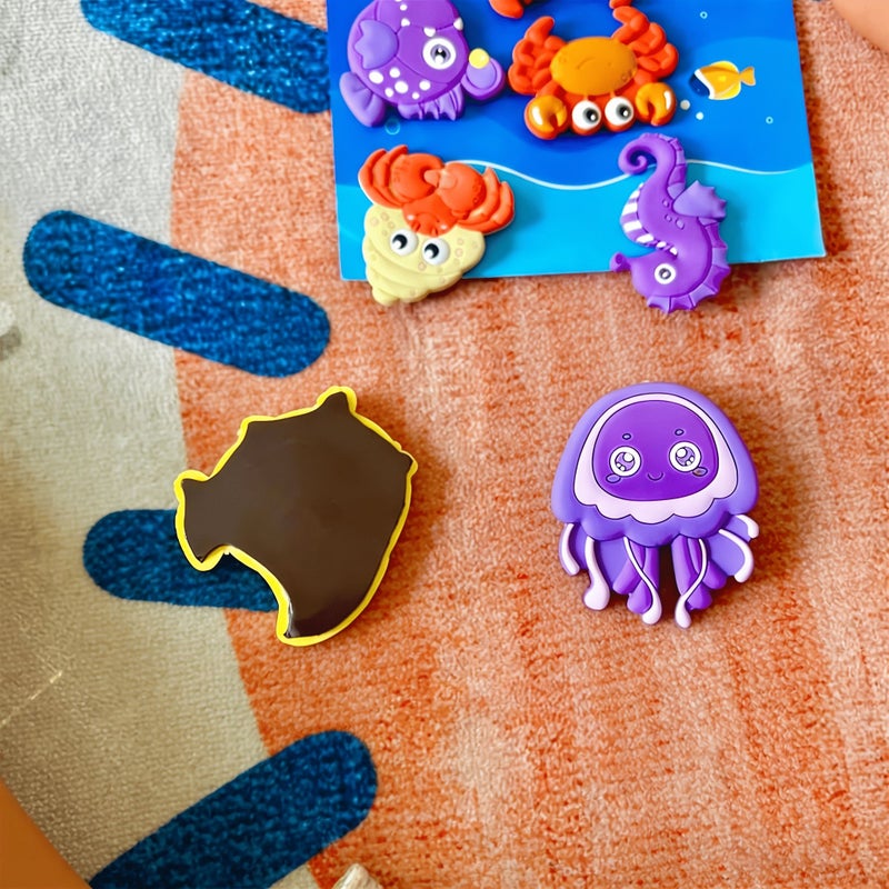 10 Piece Cartoon Sea Animal Dishwasher Magnet Set Expressive Faces Cute Designs Heat Resistant Fridge Car Decor No Residue Gift - Image 5