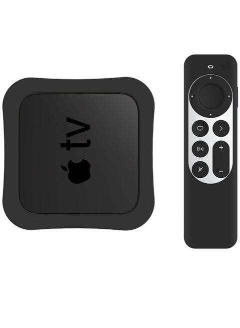 حافظة لجهاز Apple TV 4K وجهاز التحكم عن بعد Siri من الجيل الثاني 2022 2021، غلاف واقٍ من السيليكون ضد الصدمات لجهاز التلفاز من الجيل الرابع/الخامس