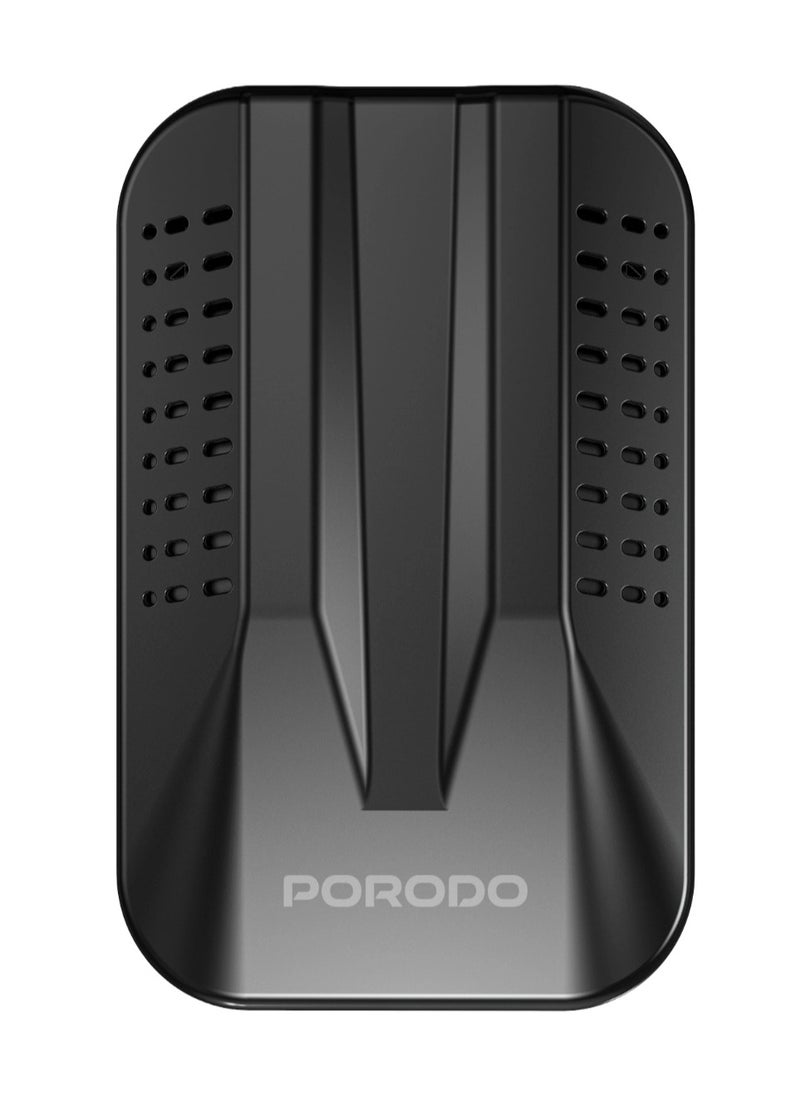 porodo - Wireless Car play Supports Split Screen / Airplay & Miracast Compatible | YouTube | Spotify | Netflix | Android 12 / Bluetooth / WiFi / SD Card / Plug & Play - Black - Image 1