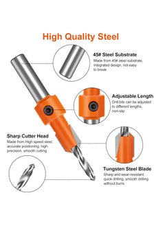 Serplex Serplex 10Pcs Wood Countersink Drill Bit Set 5Pcs Countersink Drill Bit with 5Pcs Extra Pilot Drill Bit Tapered Drill Bits with 516 Round Shank Counter Sinker Drill Bit Set for Woodworking  - Image 2