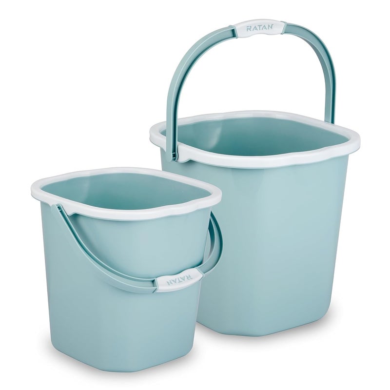 RATAN PLASTICWARE طقم حمام بلاستيكي من راتان مكون من 3 قطع حزمة كومبو بريما بلين مينت 18 لتر 25 لتر دلو واحد بريما بلين كوب استحمام 15 لتر - Image 3