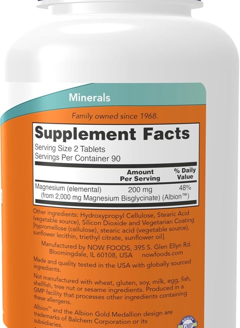 Now Magnesium Glycinate Tablets 180 Tablets - Image 2