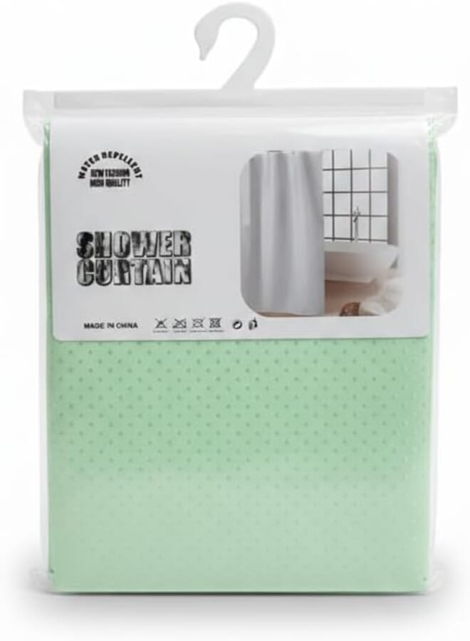 Waterproof Shower Curtain 180x180cm, Thick Polyester Mildew Proof Curtain with 12 Grommets, Heavy Duty Modern Design for Bathroom and Home - Your Choice of Colors (Green)
