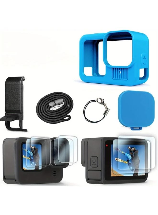 GoPro Hero 13 Protective Silicone Case Kit 11pcs Black Tempered Glass Screen Protector - Image 4