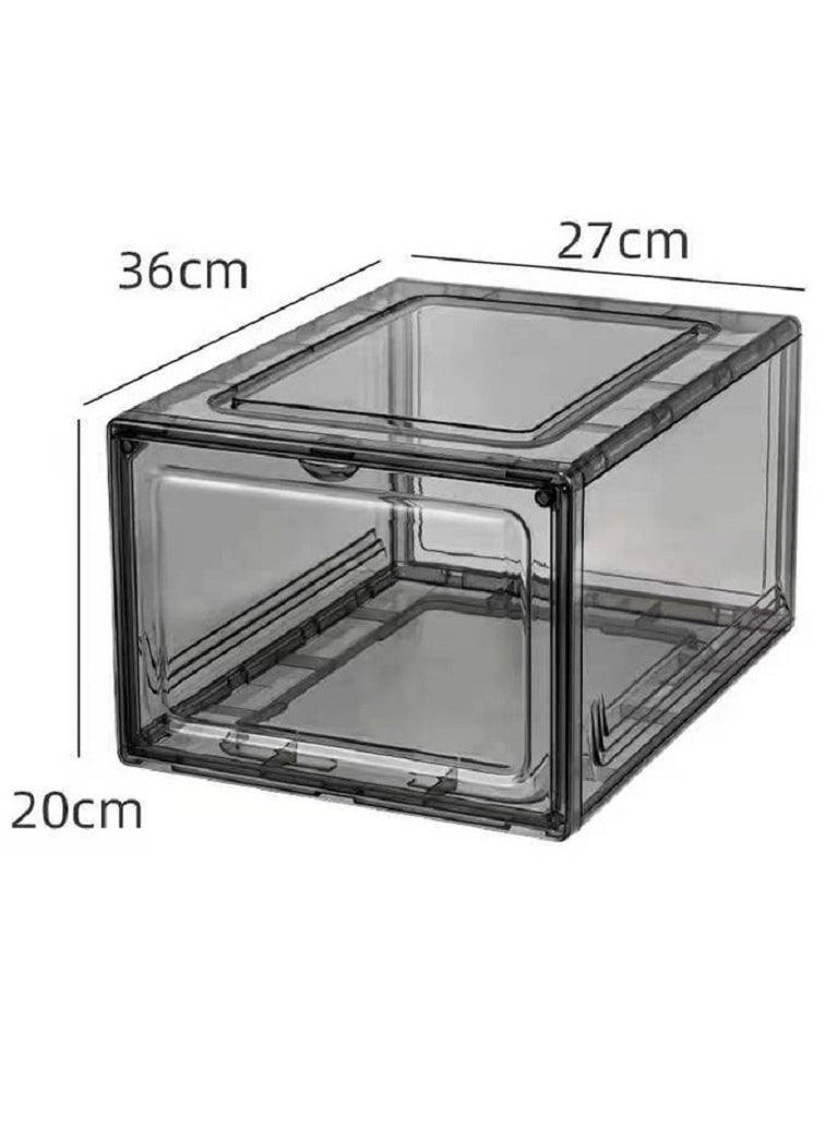 Generic - Crystal Premium Shoe Box with Magnetic Side Open, Sneaker Box Transparent, Plastic Storage Box (10 Pack, Crystal Clear GRAY) - Image 1