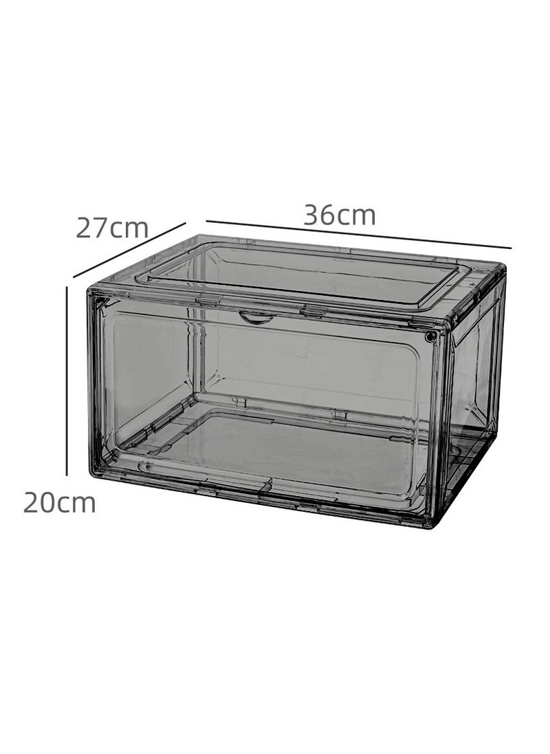 Generic - Crystal Premium Shoe Box with Magnetic Side Open, Sneaker Box Transparent, Plastic Storage Box (10 Pack, Crystal Clear GRAY) - Image 1